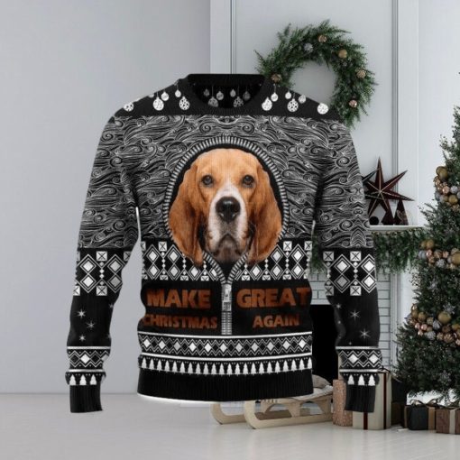 Beagle Make Great Again Ugly Christmas Sweater 3D Gift Christmas Funny