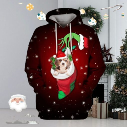 Beagle On Christmas Custom Hoodie 3D All Over Print