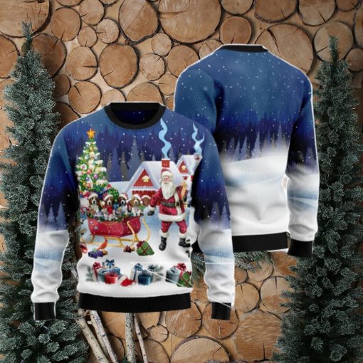 Beagle Santa Sled Ugly Christmas Sweater AOP All Over Printed Sweater