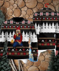 Bear Campfire Ugly Christmas Sweater Style Gift For Men And Women