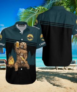 Bear Camping I Hate People Beer Sparks Aloha Hawaiian Shirt