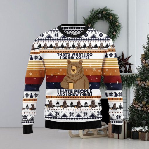 Bear Coffee Ugly Christmas Sweater