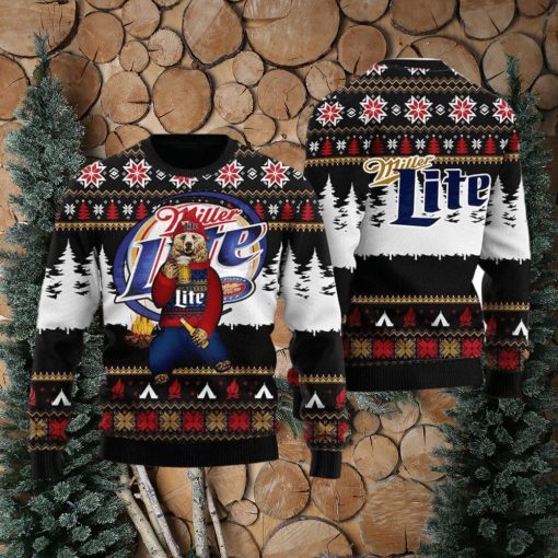 Bear Drinking Miller Lite Christmas Cute Christmas Gift for Men And Women