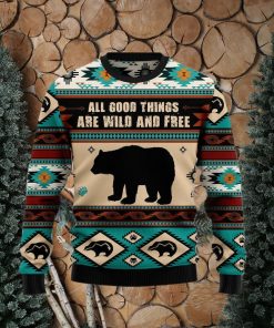 Bear Wild And Free Ugly Christmas Sweater Gift Men Women