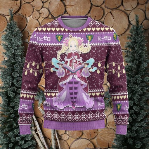 Beatrice Anime Custom Re Zero Xmas Women Mens Ugly Christmas Sweater