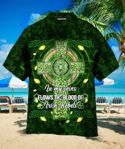 Beautiful Celtic Cross In My Veins Flows The Bloods Of Irish Rebels Aloha Hawaiian Shirt