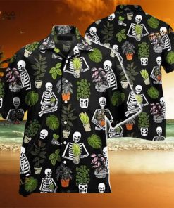 Beautiful Plant Potted Gardener Skull Pattern Hawaiian Shirt