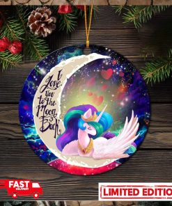 Beauty Unicorn Love You To The Moon Galaxy Perfect Gift For Holiday Ornament