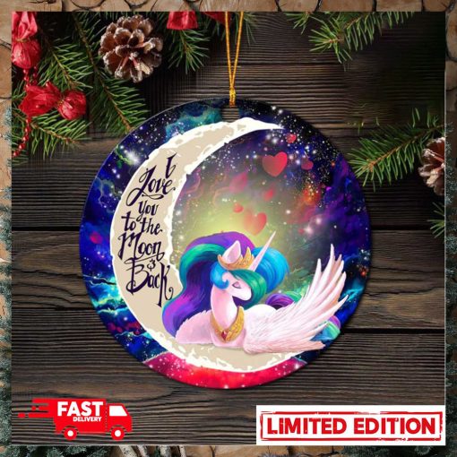 Beauty Unicorn Love You To The Moon Galaxy Perfect Gift For Holiday Ornament