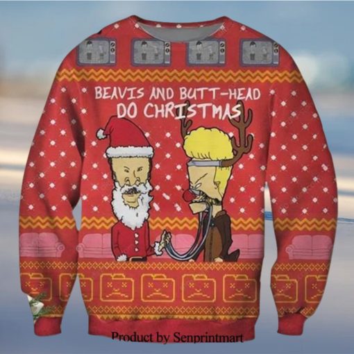 Beavis And Butt Head Poster Ugly Christmas Holiday Sweater