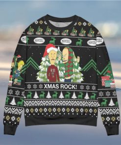 Beavis and Butt Head Xmas Rock Knitted Ugly Christmas Sweater