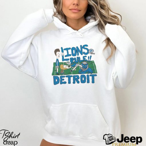 Beavis and Butt Head x Detroit Lions cartoon helmet shirt