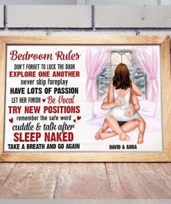 Bedroom Rules, Personalized Naughty Canvas Print, Couple Gift