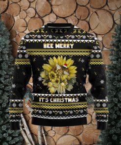 Bee Merry It‘s Time bee lover 3D Ugly Christmas Sweater Gift Men Women