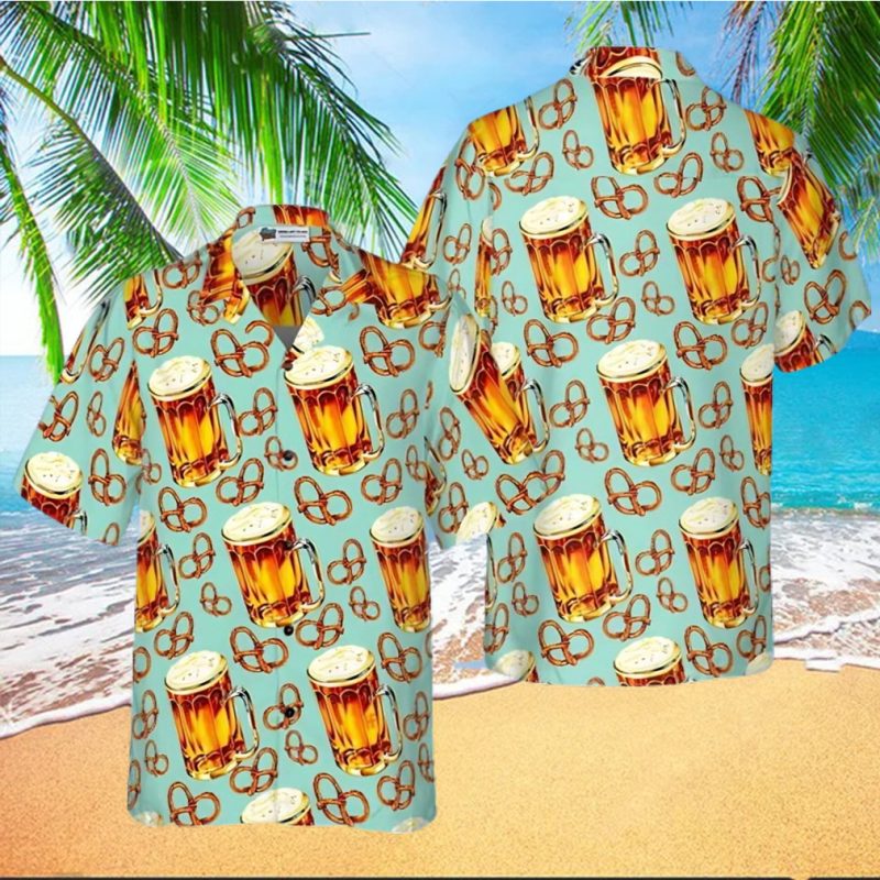 Beer And Pretzel Shirt For Men Hawaiian Shirt