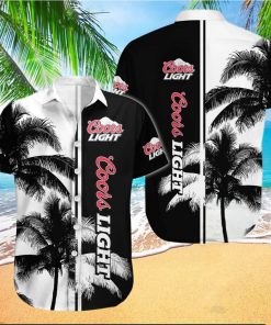 Beer Coors Light Hawaiian Shirt Aloha Shirt Black And White