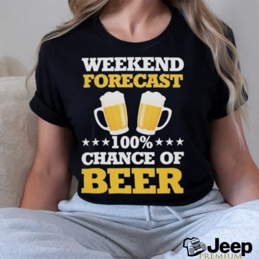 Beer Drinking Weekend Forecast 100 Chance of 816 Drink Alcohol Shirt