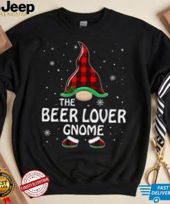 Beer Lover Gnome Buffalo Plaid Matching Family Christmas Shirt