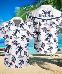 Beer Pabst Blue Ribbon Hawaiian Shirt Aloha Shirt Island Pattern Gift For Beer Drinkers