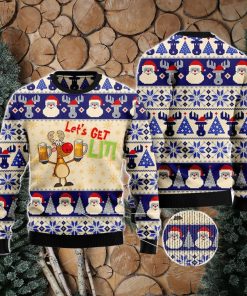 Beer Santa Pattern Ugly Christmas Sweater AOP All Over Printed Sweater