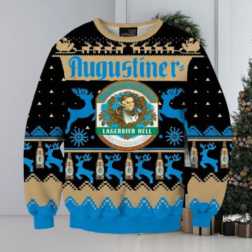 Beers Augustiner 3D Print Fun Black Christmas Sweater