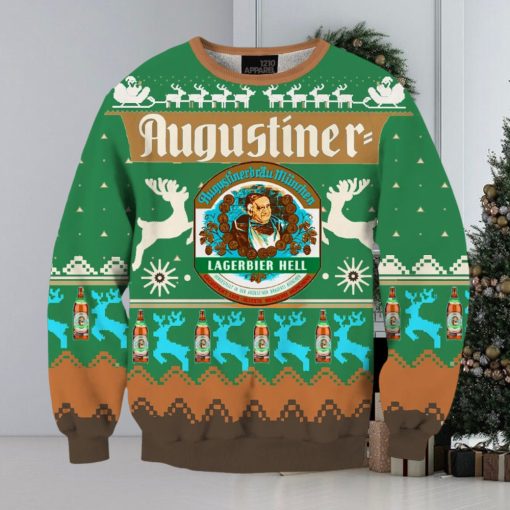 Beers Augustiner 3D Print Fun Green Christmas Sweater