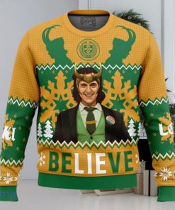 Believe Loki Marvel Ugly Christmas Sweater 3D Gift Christmas Funny