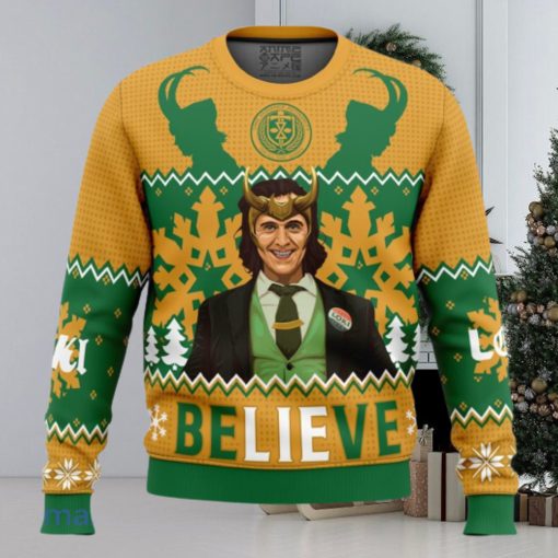 Believe Loki Marvel Ugly Christmas Sweater 3D Gift Christmas Funny