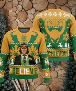 Believe Loki Marvel Ugly Christmas Sweater