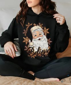 Believe Santa head Merry Christmas shirt