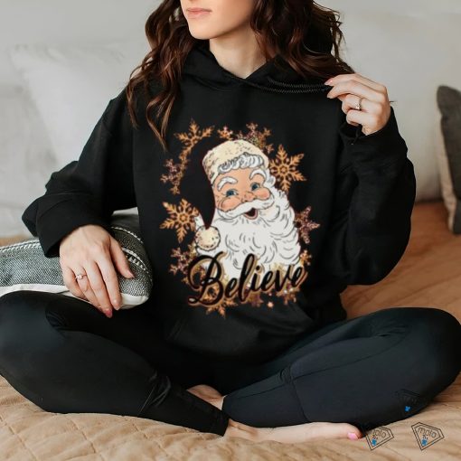 Believe Santa head Merry Christmas shirt