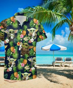 Belvedere Vodka Baby Yoda Tropical Flowery Hawaiian Shirt