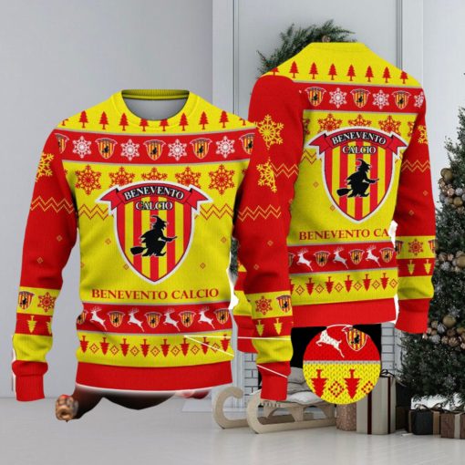 Benevento Calcio Ugly Christmas Sweater Snowflake Pattern Pattern 3D Sweater Holiday Gift Ideas For Men And Women