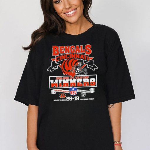 Bengals Cincinnati 2021 2022 AFC Wild Card Winners Cincinnati Bengals 26 19 Las Vegas Raiders Shirt