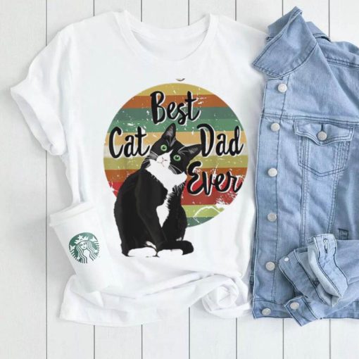 Best Cat Dad Ever Tuxedo Father’s Day Gift Funny Retro Long Sleeve T shirt