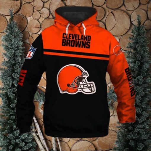 Best Cleveland Browns 3D Skull Zip Hoodie