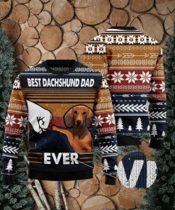 Best Dachshund Dad Ever Ugly Christmas 3D Sweater Gift For Men And Women