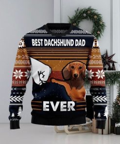 Best Dachshund Dad Ever Ugly Christmas Sweater 3D Gift Christmas Funny