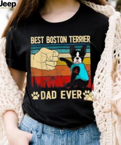 Best Dog Dad Ever Border Collie Floral Retro Father Day Love Shirt