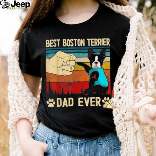 Best Dog Dad Ever Border Collie Floral Retro Father Day Love Shirt