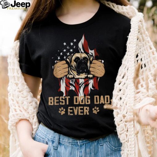 Best Dog Dad Ever Boxer Puppy Lover Vintage Retro Dogs Papa Shirt