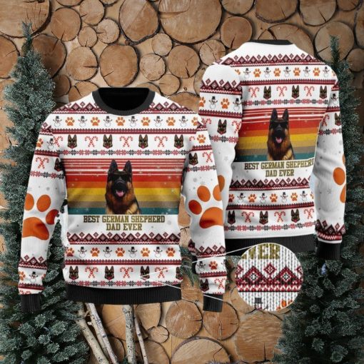 Best German Shepherd Dog Dad Ugly Christmas Sweater Gift For Men And Women