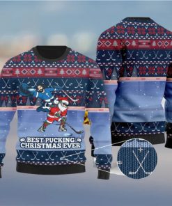 Best Pucking Christmas Ever Jesus And Santa Claus Sweater