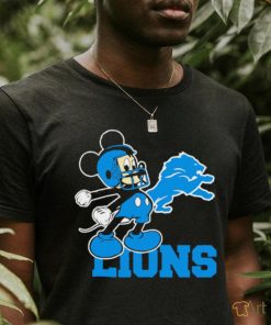 Best mickey Mouse cartoon NFL Detroit Lions football player helmet logo shirt