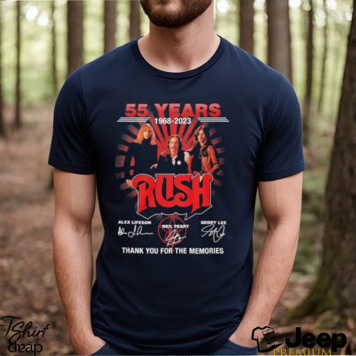 Best rush 55 Years 1968 2023 thank You for the Memories signatures Shirt