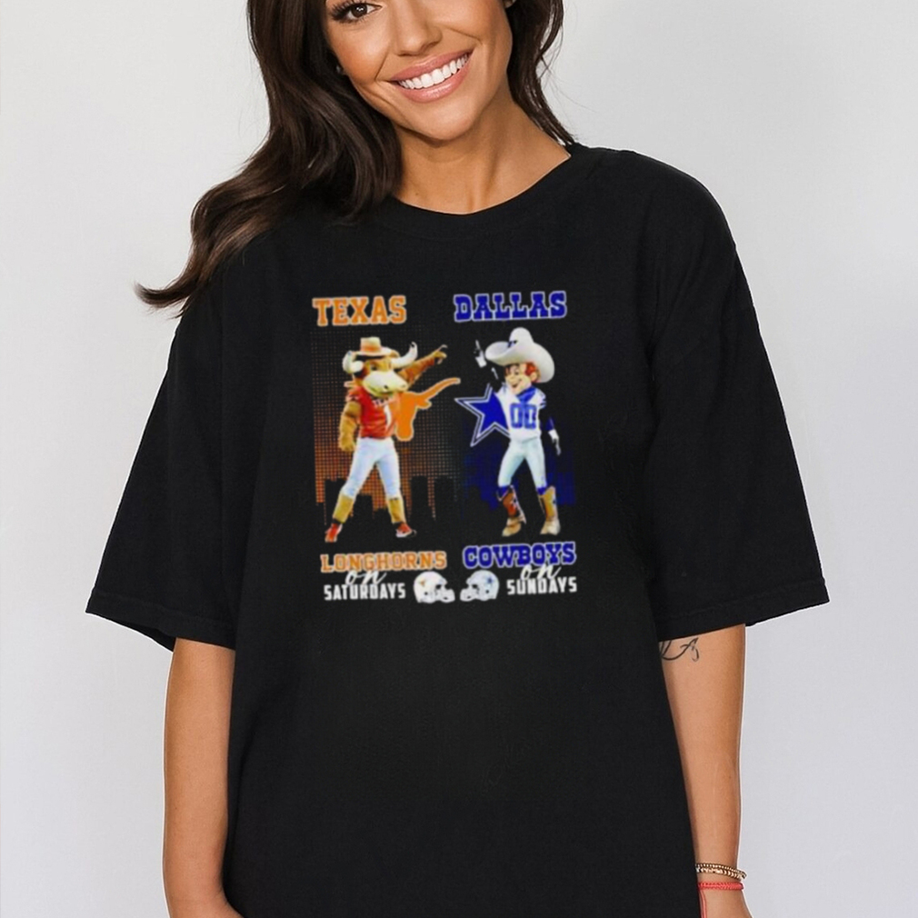 Bevo Texas Longhorns On Saturdays Rowdy Dallas Cowboys On Sundays T Shirt -  teejeep