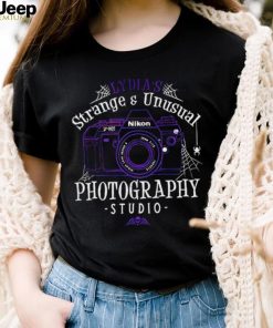 Beetlejuice Lydia’s Strange and Unusual Photography Studio logo shirt