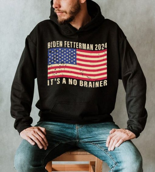 Biden Fetterman 2024 It’s A No Brainer Political Humor American Flag Shirt