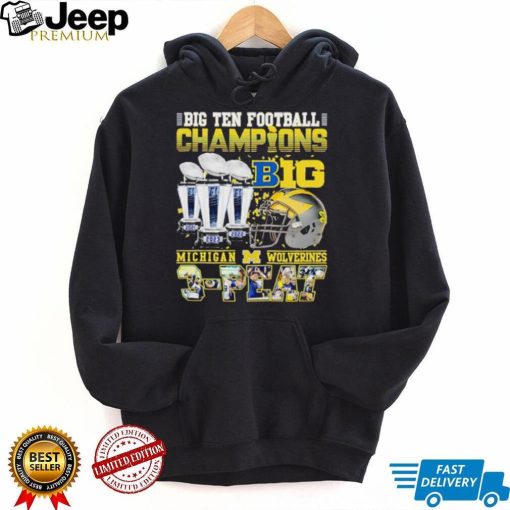 Big Ten Football Champions Michigan Wolverines 3 peat shirt