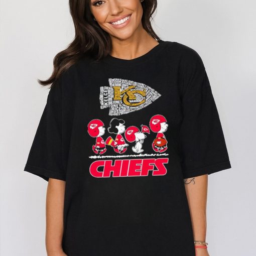 Big logo Peanuts characters Kansas City Chiefs shirt